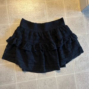 Black Aerie ruffled lace skirt